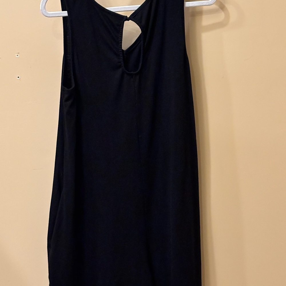 Sleeveless V-Neck Black Romper with Pocket Size L - Picture 3 of 5